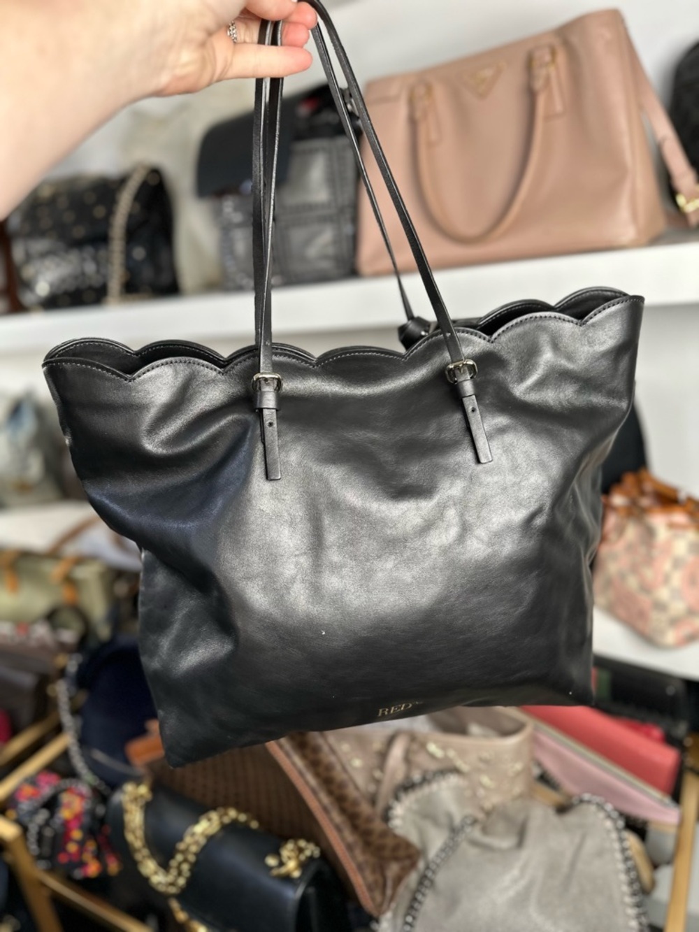 VALENTINO LEATHER BLACK TOTE BAG